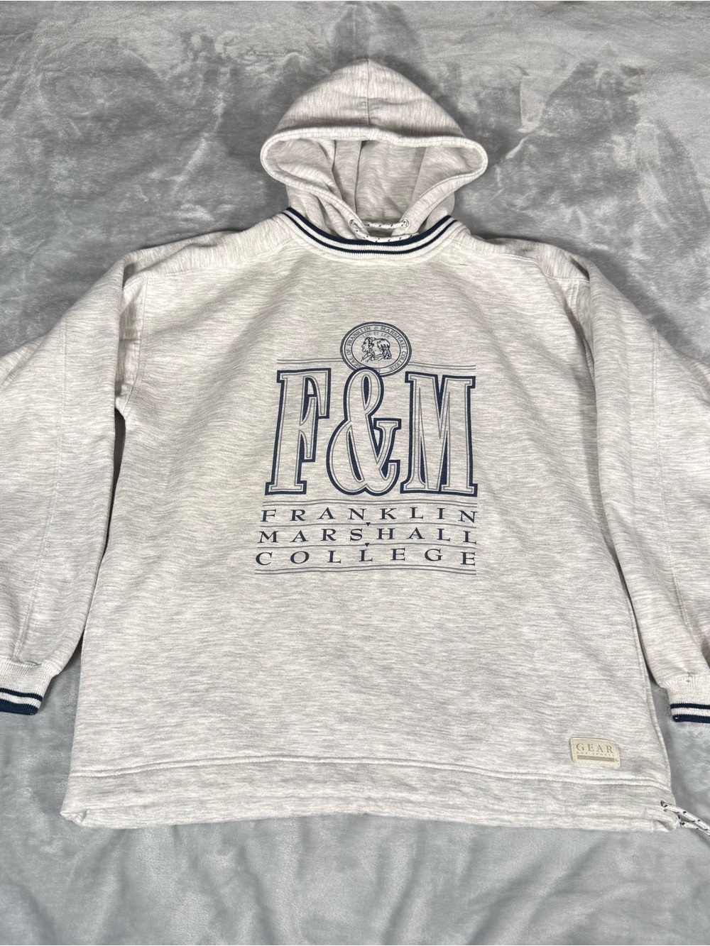Vintage Franklin & Marshall College Sweatshirt Hoodie Mens Medium Gray 90s